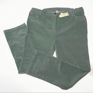 Sage Green Corduroy Straight Leg Pants